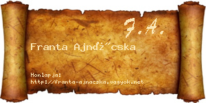 Franta Ajnácska névjegykártya